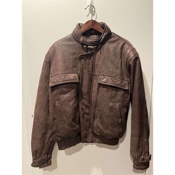 First Gear Other - Vintage First Gear Mens Brown Leather Biker Jacket Size XL GREAT CONDITION